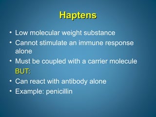 Haptens Example Innate immunity, antigen , T-cell for medical students | PPT
