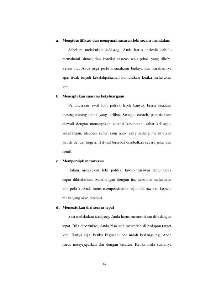 TEKNIK NEGOSIASI RANGKUMAN LOBI NEGOSIASI & MEMPENGARUHI 