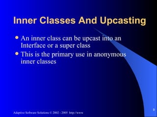 Inner Classes | PPT | Programming Languages | Computing