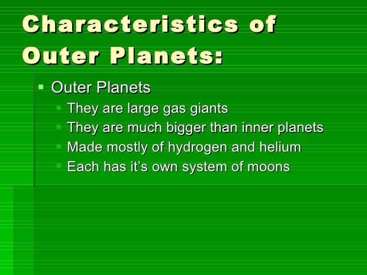 Inner And Outer Planets