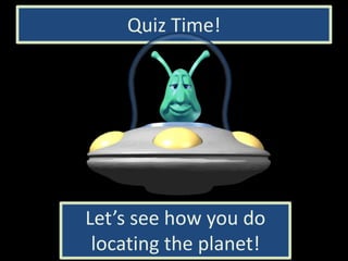 Quiz Time!
Let’s see how you do
locating the planet!
 