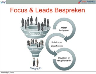Focus & Leads Bespreken
15 min
maandag 1 juli 13
 