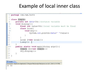 Inner class | PPTX | Programming Languages | Computing