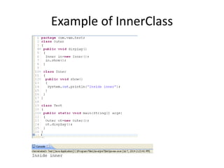 Inner class | PPTX | Programming Languages | Computing