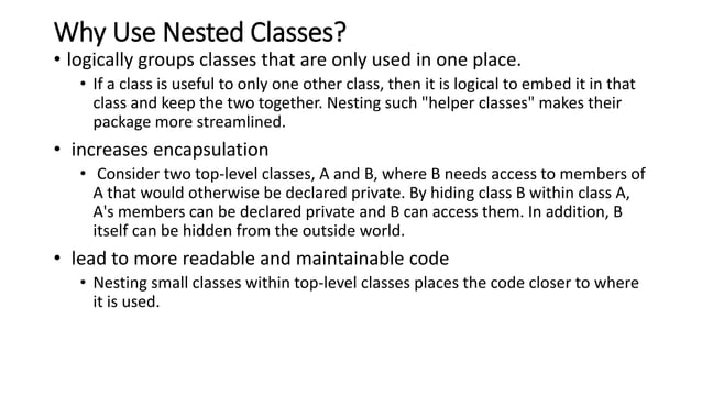 Java Nested class Concept | PPT