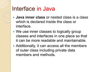 Inner classes in java | PPTX | Programming Languages | Computing