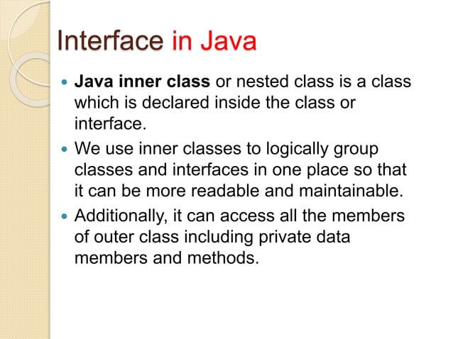 Inner classes in java | PPT