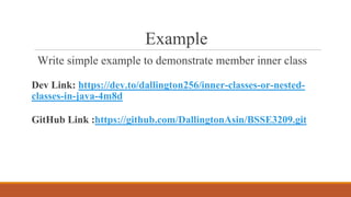 Inner Classes in Java | PDF