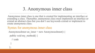 Inner Classes in Java | PDF