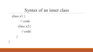 Inner Classes in Java | PDF