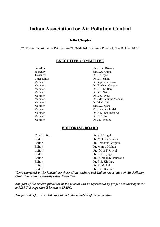Indian Association For Air Pollution Control Inner Page - 