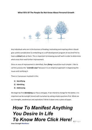 Inner strength manifesto - How to Easily Manifest Anything You Wish. 