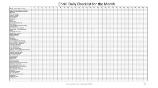 Chris’ Daily Checklist for the Month
Innerwealth.com Copyright 2018 43
 