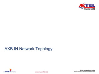 company confidential
Axiata (Bangladesh) Limited
(formerly known as TM International Bangladesh Limited)
AXB IN Network Topology
 