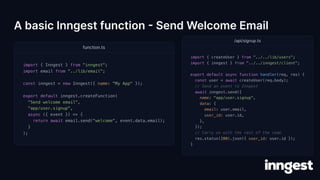 A basic Inngest function - Send Welcome Email
 