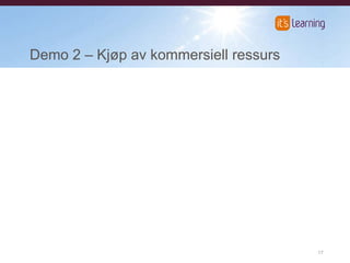 Demo 2 – Kjøp av kommersiell ressurs 