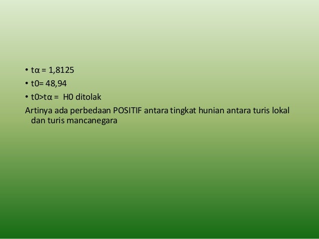 UJI T DUA SAMPEL INDEPENDEN TENTANG TINGKAT HUNIAN KAMAR