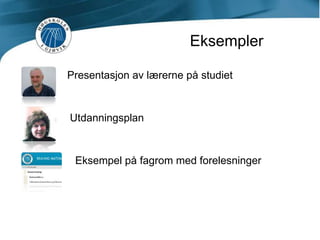 Hva mener lærerne?”Webkonferanser/nettmøter fungerer veldig bra som dialogpunkter, like bra som i klasserom.  Overrasket meg positivt hvor gunstig det er med nettmøter. Kan forklare fagstoff. Får et nærere forhold til studenter, nesten nærere enn til studenter på campus. Tror det er lettere å stille spørsmål på nett enn i klasserom.”
