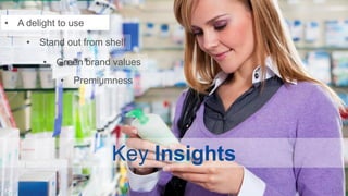 • A delight to use
     • Stand out from shelf

        • Green brand values
            • Premiumness




                       Key Insights
12
 