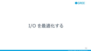 Copyright © GREE, Inc. All Rights Reserved.
I/O を最適化する
52
 