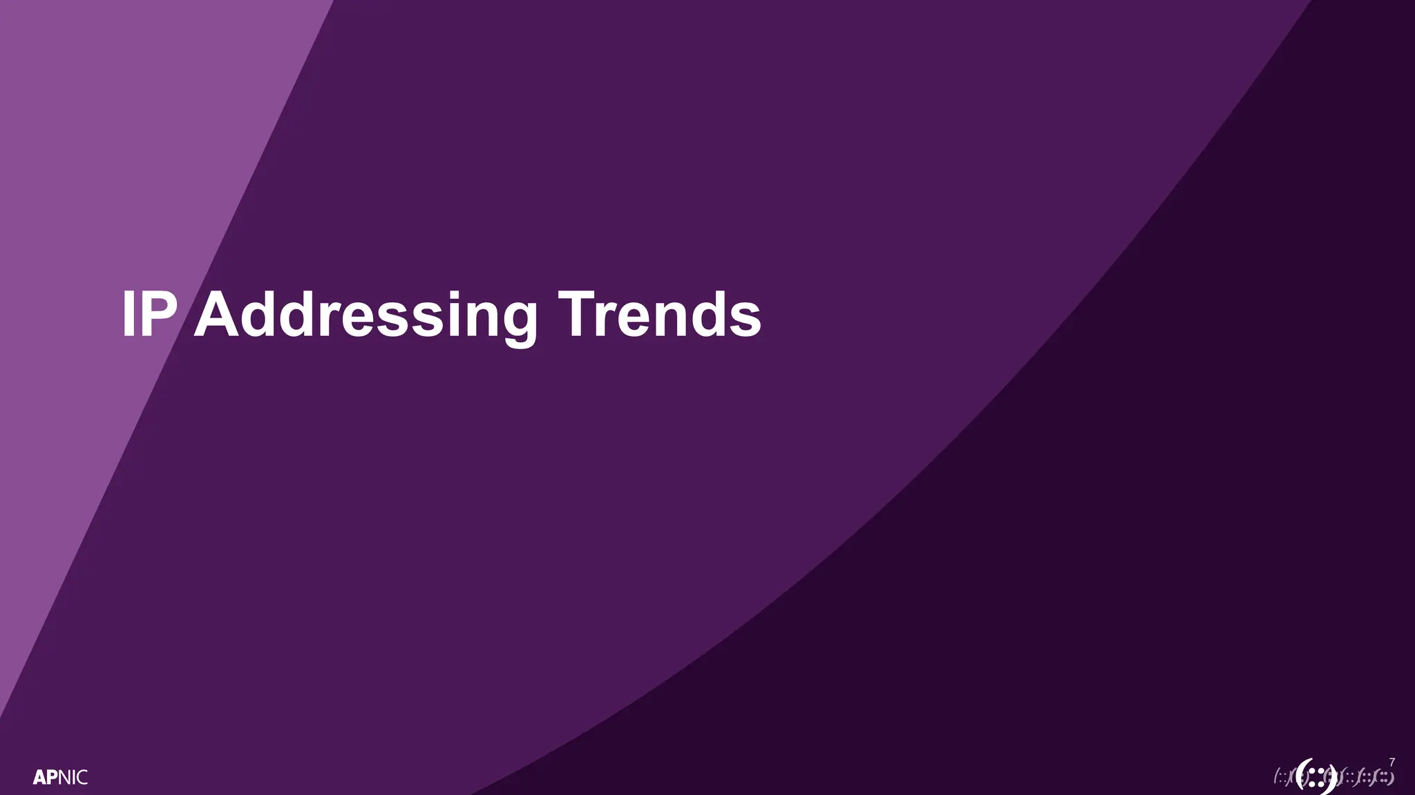 7
IP Addressing Trends
 