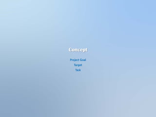 Concept 
Project Goal 
Target 
Task 
 