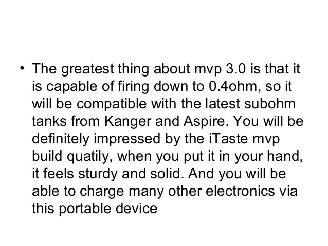 itaste mvp manual