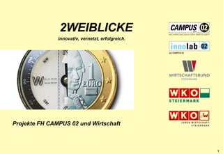 2WEIBLICKEinnovativ, vernetzt, erfolgreich. Projekte FH CAMPUS 02 und Wirtschaft3