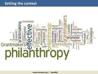 www.innonet.org | #evalRA
Setting the context
 