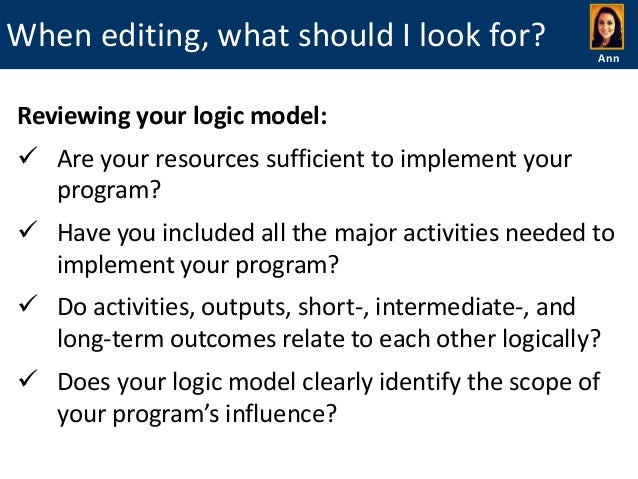 Do-It-Yourself Logic Models: Examples, Templates, and Checklists Slide 37