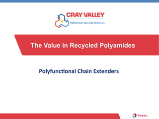 The Value in Recycled Polyamides


  Polyfunc)onal	
  Chain	
  Extenders	
  
 