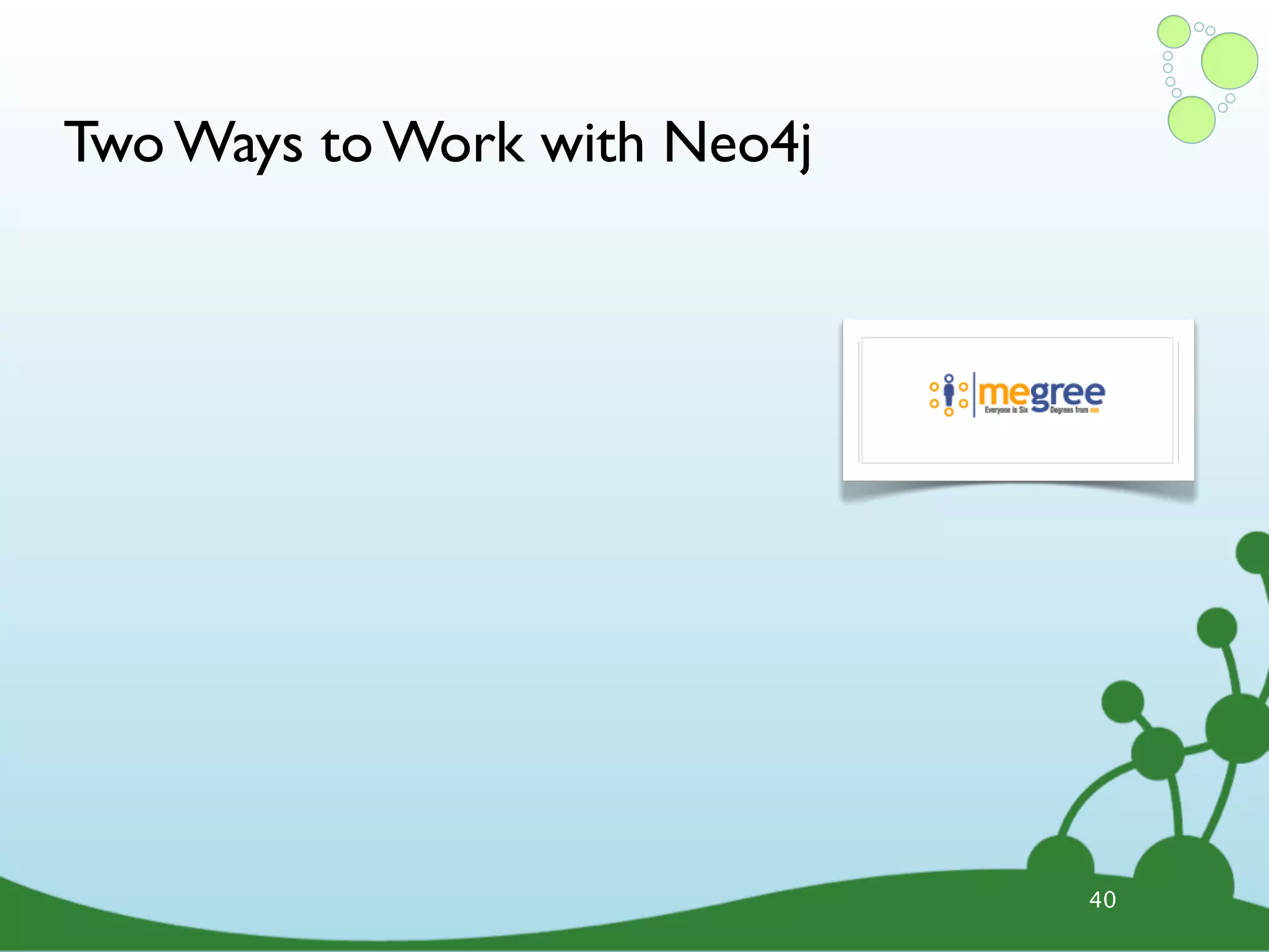 Two Ways to Work with Neo4j 40 