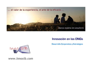 Innovación en las ONGs
                  Desarrollo Corporativo y Estratégico




www.innosib.com
 