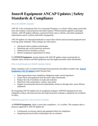 TfNSW & ANCAP NEW SAFETY STANDARD REQUIREMENTS | PDF