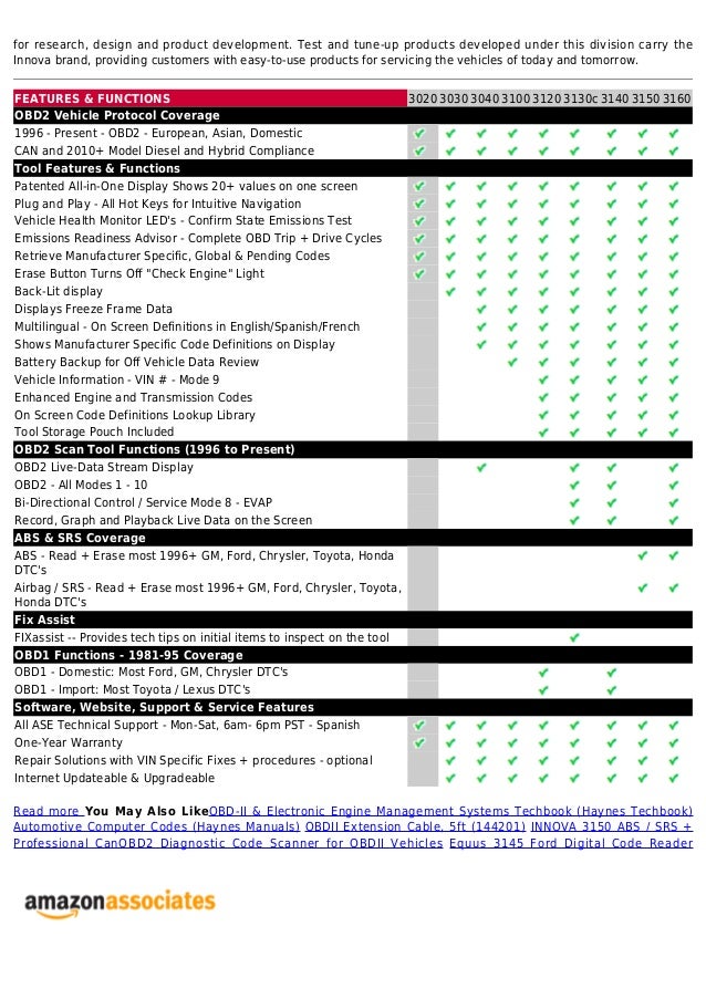 Innova 3020 diagnostic code reader for obdii vehicles