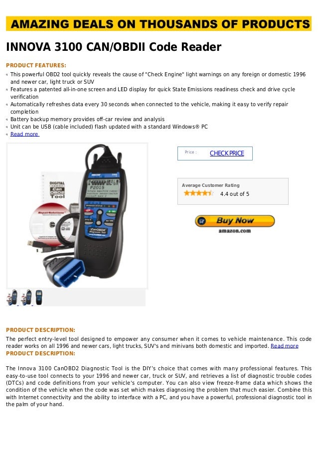 Innova 3100 can obdii code reader