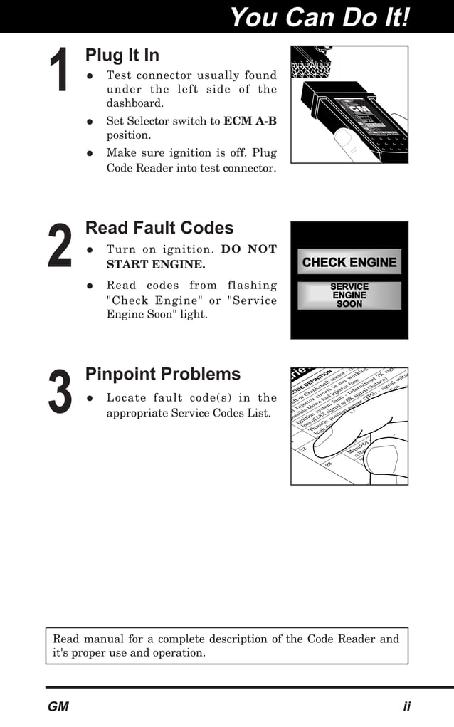 Innova 3123 GM OBD1 Code Reader User Manual PDF