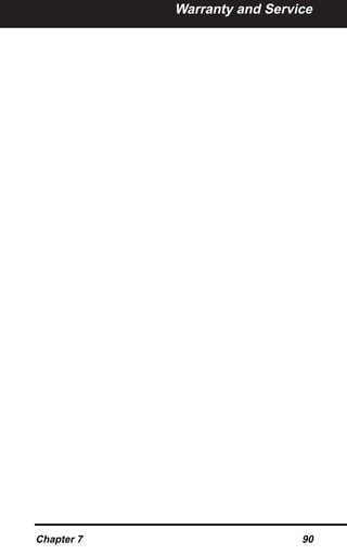 Warranty and Service
Chapter 7 90
 