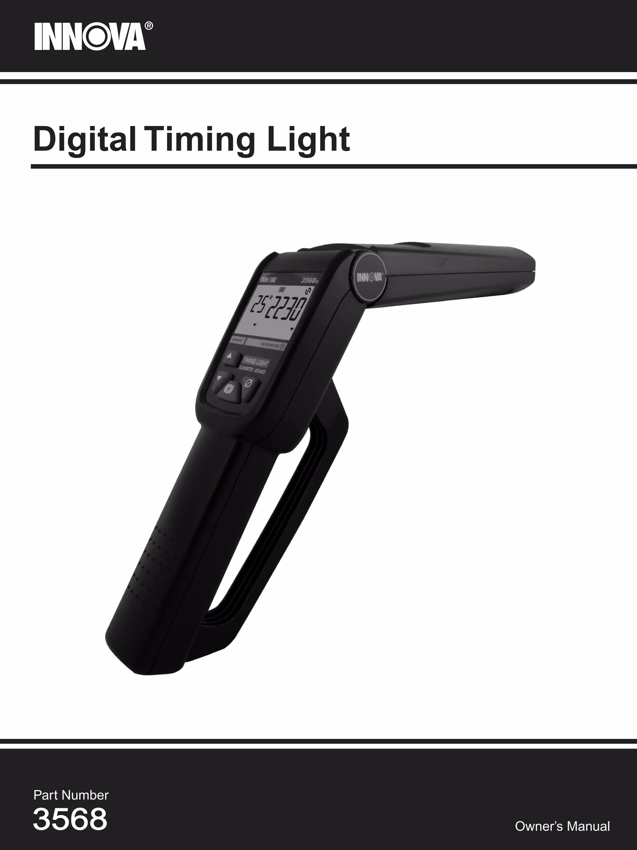 Innova 3568 Digital Timing Light User Manual PDF