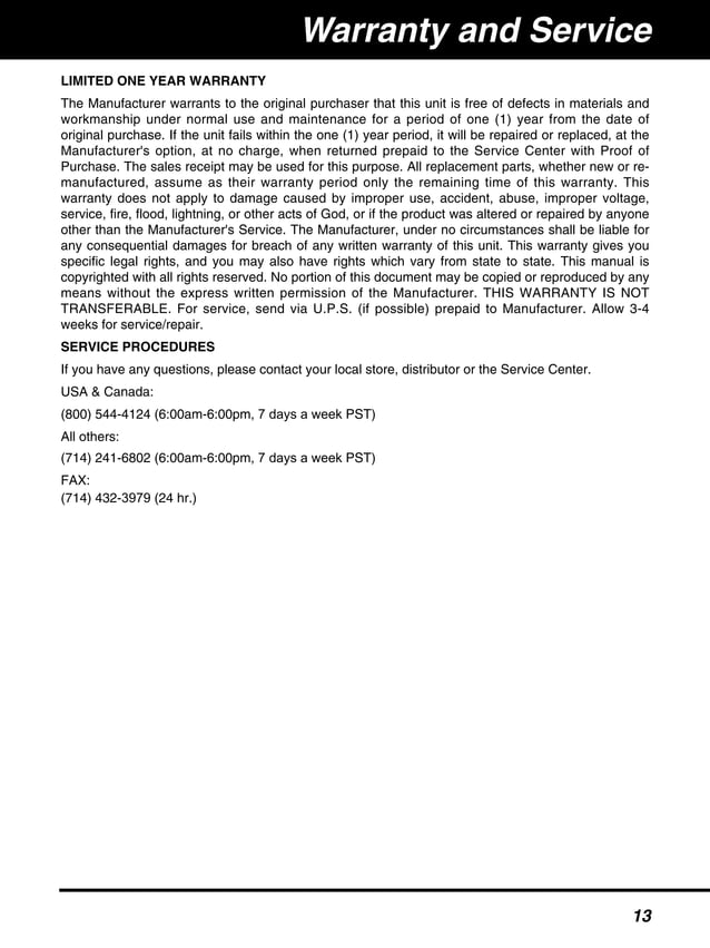 Innova 3568 Digital Timing Light User Manual PDF