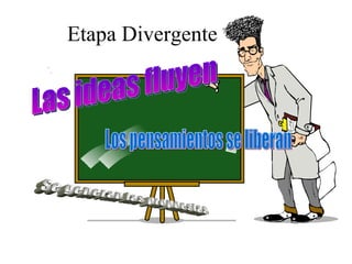 Etapa Divergente Las ideas fluyen Se generan las propuestas Los pensamientos se liberan 