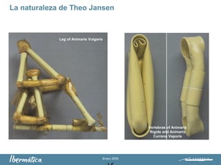 Enero 2009
La naturaleza de Theo Jansen
Leg of Animaris Vulgaris
Vertebrae of Animaris
Rigide and Animaris
Currens Vaporis
 