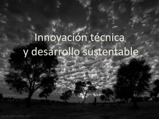 Innovación técnica
y desarrollo sustentable
 