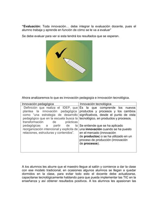 Innovacion docente y uso de las tic en la enseñanza | PDF