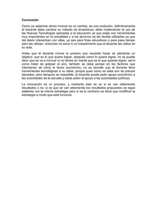 Innovacion docente y uso de las tic en la enseñanza | PDF