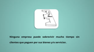 Ninguna empresa puede sobrevivir mucho tiempo sin
clientes que paguen por sus bienes y/o servicios .
 