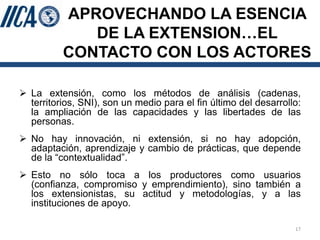 SEMBRANDO INNOVACION PARA COSECHAR PROSPERIDAD: EL ROL DE LA EXTENSION AGRICOLA
