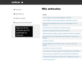 Algunos de los
artículos que he
publicado en
Internet.
 