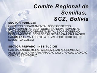 Innovación en los Sistemas de Abastecimiento de Semillas