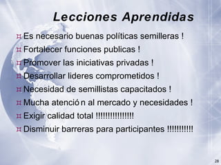 Innovación en los Sistemas de Abastecimiento de Semillas